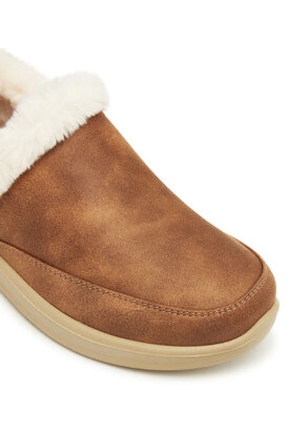 skechers - Skechers Kapcie Cozy Escape 168114/CSNT Brązowy. Kolor: brązowy. Materiał: skóra