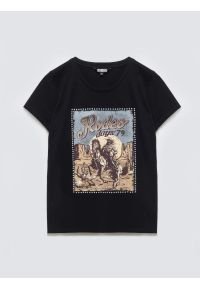 Big-Star - Koszulka damska z linii Authentic z nadrukiem czarna Erellsa 906. Kolor: czarny. Materiał: dzianina. Długość: długie. Wzór: nadruk. Styl: rockowy, elegancki #5