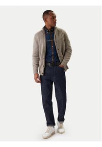Barbour Kardigan Patch Zip Thru MKN0731ST16 Beżowy Regular Fit. Kolor: beżowy. Materiał: wełna #5