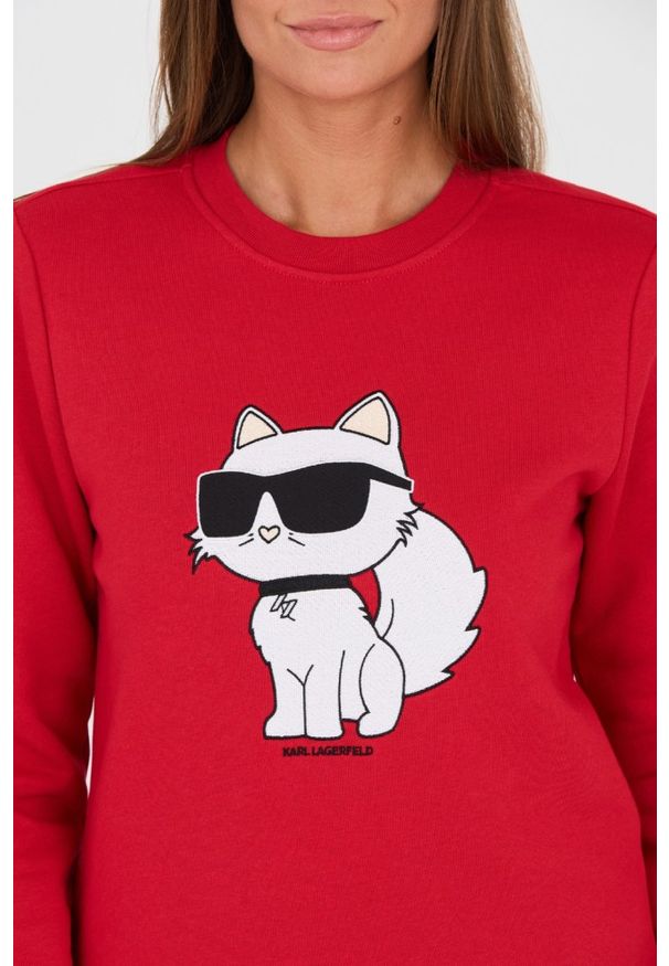 Karl Lagerfeld - KARL LAGERFELD Czerwona damska bluza Ikonik 2.0, Rozmiar S. Kolor: czerwony
