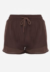 Renee - Brązowe Szorty w Sportowym Stylu z Siateczką i Podszewką Elishka. Okazja: na co dzień, na spacer. Kolor: brązowy. Styl: sportowy #6