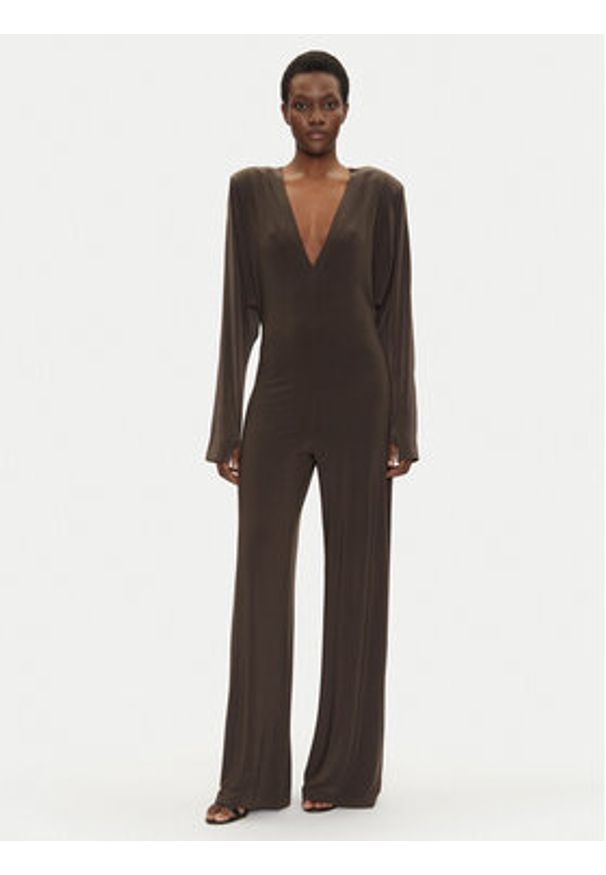 NORMA KAMALI Kombinezon KK424JPLG63823 Brązowy Regular Fit. Kolor: brązowy. Materiał: syntetyk