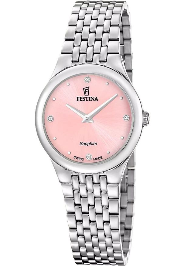 Zegarek Festina Zegarek damski Festina F20096-2 CYRKONIE srebrny. Kolor: srebrny