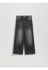 Reserved - Jeansy baggy - czarny. Kolor: czarny