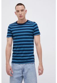Tom Tailor T-shirt bawełniany kolor granatowy wzorzysty. Okazja: na co dzień. Kolor: niebieski. Materiał: bawełna. Styl: casual