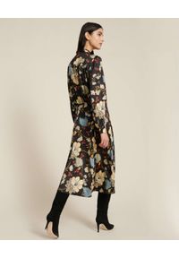 Luisa Spagnoli - LUISA SPAGNOLI - Sukienka koszulowa z kwiatowym motywem GIRETTO. Kolor: czarny. Wzór: kwiaty. Typ sukienki: koszulowe. Długość: midi #4