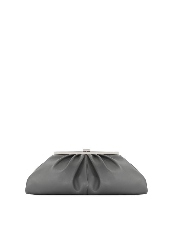 Kazar - Elegancka skórzana torebka pouch bag w szarym kolorze. Kolor: szary. Materiał: skórzane. Styl: elegancki. Rodzaj torebki: do ręki