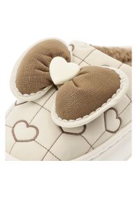 Beżowe Kapcie Filippo Ciepłe Damskie Buty Po Domu. Okazja: do domu. Kolor: beżowy. Materiał: futro. Wzór: aplikacja. Sezon: zima. Styl: elegancki #5