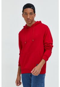 Cross Jeans bluza męska kolor czerwony z kapturem gładka. Okazja: na co dzień. Typ kołnierza: kaptur. Kolor: czerwony. Materiał: dzianina. Wzór: gładki. Styl: casual #3