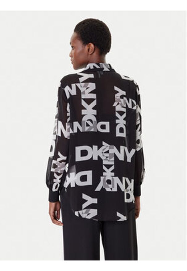 DKNY Koszula P4RA6FXZ Czarny Regular Fit. Kolor: czarny. Materiał: syntetyk