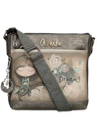 Torebka damska Anekke, mała bogato zdobiona na ramię z regulowanym paskiem, brązowa, 41703-069. Kolor: brązowy. Wzór: aplikacja. Dodatki: z haftem, z breloczkiem. Materiał: zdobione. Styl: casual. Rodzaj torebki: na ramię #4