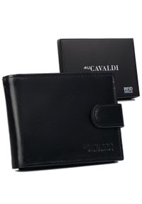 4U CAVALDI - Portfel skórzany Cavaldi 0670L-P-BS czarny. Kolor: czarny. Materiał: skóra