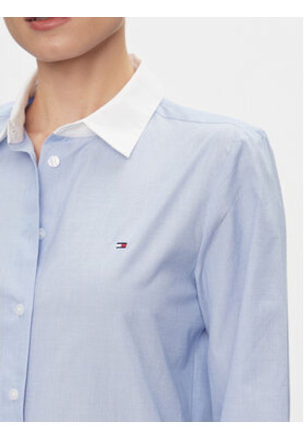 TOMMY HILFIGER - Tommy Hilfiger Koszula Fill A Fill Regular Shirt WW0WW40531 Błękitny Slim Fit. Kolor: niebieski. Materiał: bawełna