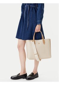 TOMMY HILFIGER - Tommy Hilfiger Torebka Th Distinct Satchel AW0AW17463 Beżowy. Kolor: beżowy. Materiał: skórzane #6