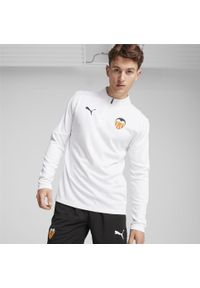 Puma - Męska bluza treningowa z zamkiem 1/4 Valencia CF PUMA White. Kolor: biały. Sport: piłka nożna