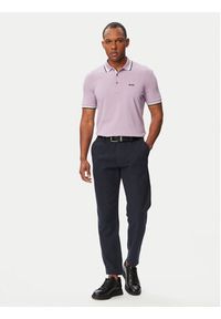 BOSS Polo Paddy 50469055 Różowy jasny Regular Fit. Typ kołnierza: polo. Kolor: różowy. Materiał: bawełna #4