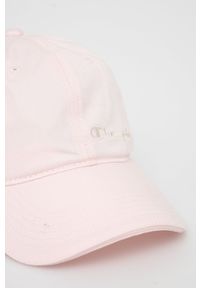 Champion czapka kolor różowy gładka. Kolor: różowy. Wzór: gładki