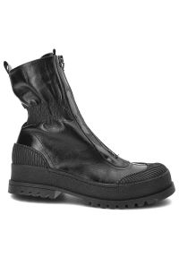 Czarne Botki Armodo Modne Obuwie Damskie. Zapięcie: zamek. Kolor: czarny. Materiał: materiał, skóra. Styl: elegancki #9