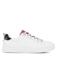TOMMY HILFIGER - Buty Tommy Hilfiger Branded Outsole Croc Sneaker W FW0FW05214-YBR białe. Okazja: na co dzień. Kolor: biały. Materiał: materiał, syntetyk, skóra