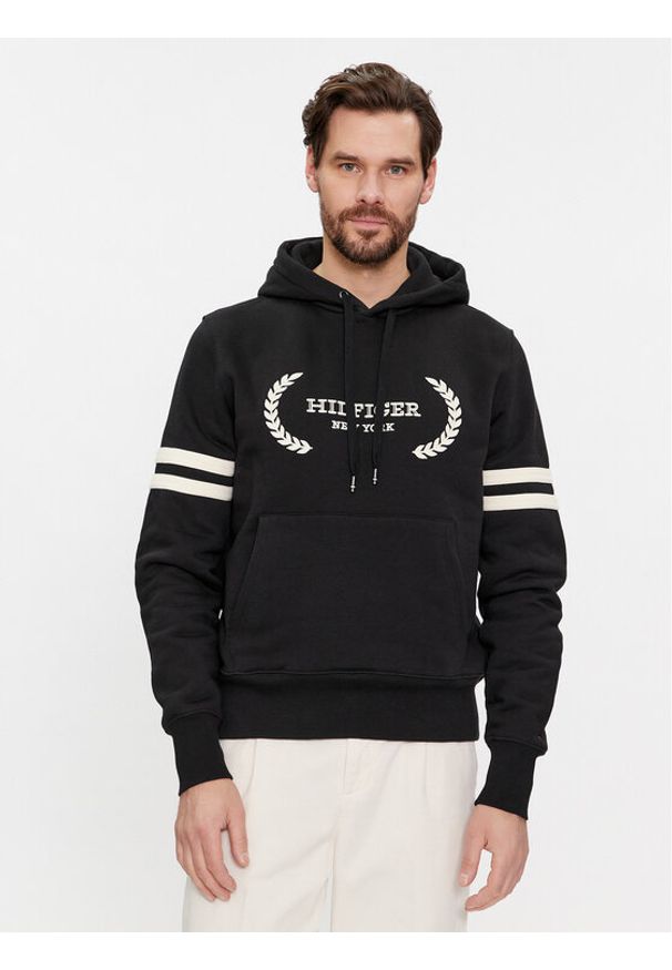 TOMMY HILFIGER - Tommy Hilfiger Bluza Laurel MW0MW33648 Czarny Regular Fit. Kolor: czarny. Materiał: bawełna