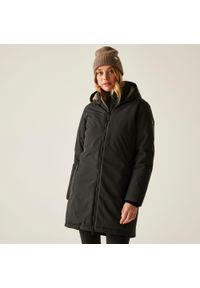 Regatta - Płaszcz damski zimowy ocieplany przeciwdeszczowy Marron. Kolor: czarny. Materiał: materiał, puch. Sezon: zima. Sport: turystyka piesza #1