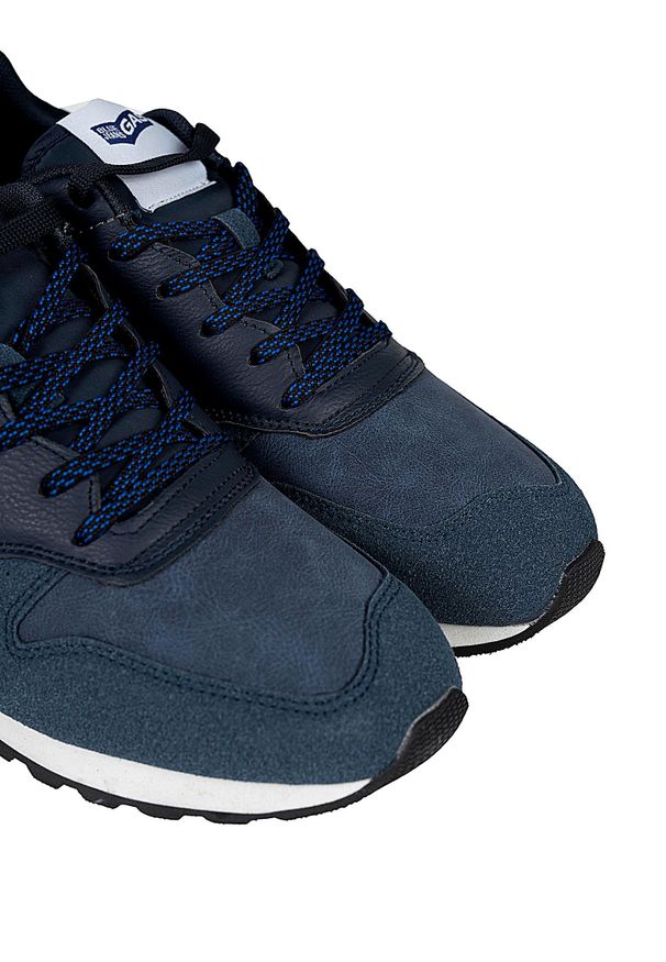Gas Sneakersy "Alba NBX" | GAM223603 | Alba NBX | Mężczyzna | Granatowy. Kolor: niebieski. Materiał: skóra ekologiczna. Wzór: aplikacja