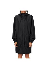 Kurtka Rains Cargo Long Jacket 19850-01 - czarna. Kolor: czarny. Materiał: poliester. Długość: długie