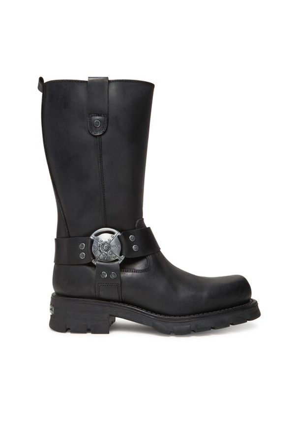 NEW ROCK Kozaki M-7610-S1 Czarny. Kolor: czarny. Materiał: skóra. Styl: rockowy