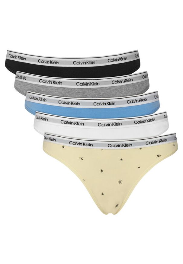 Calvin Klein Underwear Komplet stringów LV00QD5221 Kolorowy. Materiał: bawełna. Wzór: kolorowy