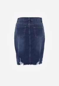 Renee - Niebieska Jeansowa Spódnica Mini z Guzikami Karandi. Kolor: niebieski. Materiał: jeans #4