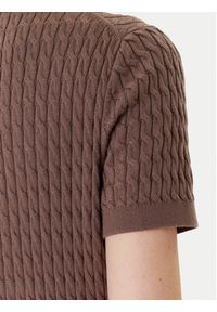 TOMMY HILFIGER - Tommy Hilfiger Sweter Fine WW0WW41474 Brązowy Regular Fit. Kolor: brązowy #4