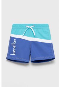 United Colors of Benetton szorty kąpielowe dziecięce. Kolor: niebieski. Materiał: tkanina #1