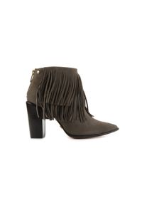 Botki Bayla-067 123501 Nobuck Ashes, Brąz, Skóra naturalna - 41. Zapięcie: zamek. Kolor: szary. Szerokość cholewki: normalna. Wzór: aplikacja. Materiał: nubuk. Sezon: zima, jesień. Obcas: na obcasie. Styl: klasyczny. Wysokość obcasa: średni #1
