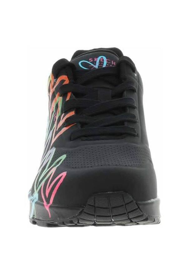skechers - Buty do chodzenia damskie Skechers Uno Highlight Lovei. Zapięcie: sznurówki. Kolor: czarny. Materiał: materiał, syntetyk. Szerokość cholewki: normalna. Sport: turystyka piesza