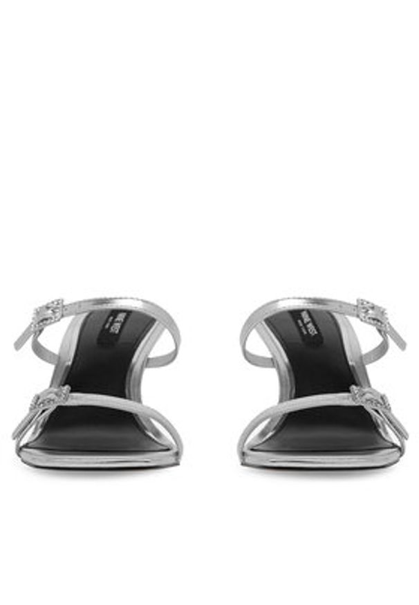 Nine West Klapki ZL23005-1CC Srebrny. Kolor: srebrny. Materiał: skóra