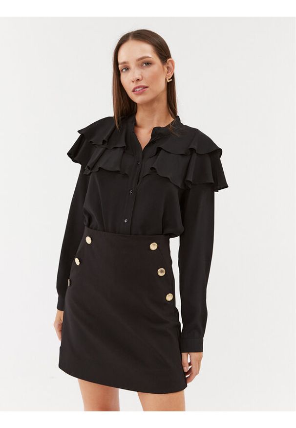 Marella Bluzka Zaino 2331161838200 Czarny Regular Fit. Kolor: czarny. Materiał: jedwab, wiskoza