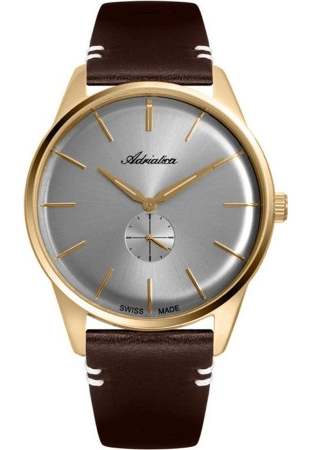 Zegarek Adriatica Zegarek męski Adriatica A8264.1217Q brązowy. Kolor: brązowy