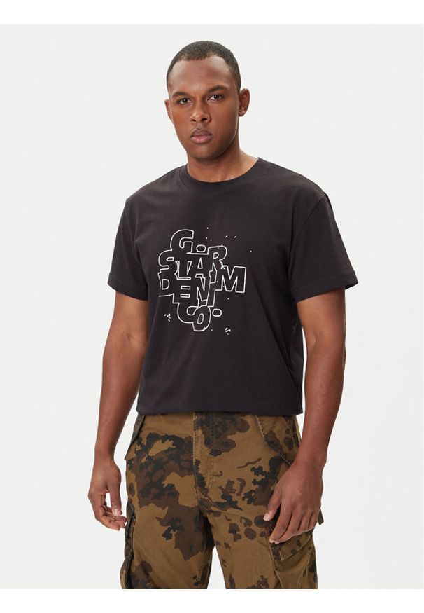 G-Star RAW - G-Star Raw T-Shirt HD Print D26824-D975 Czarny Regular Fit. Kolor: czarny. Materiał: bawełna. Wzór: nadruk