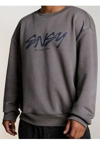 Sinsay - Bluza z napisem - szary. Kolor: szary. Wzór: napisy