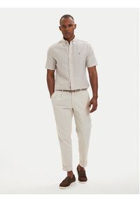 TOMMY HILFIGER - Tommy Hilfiger Koszula MW0MW42449 Beżowy jasny Regular Fit. Kolor: beżowy. Materiał: bawełna #3