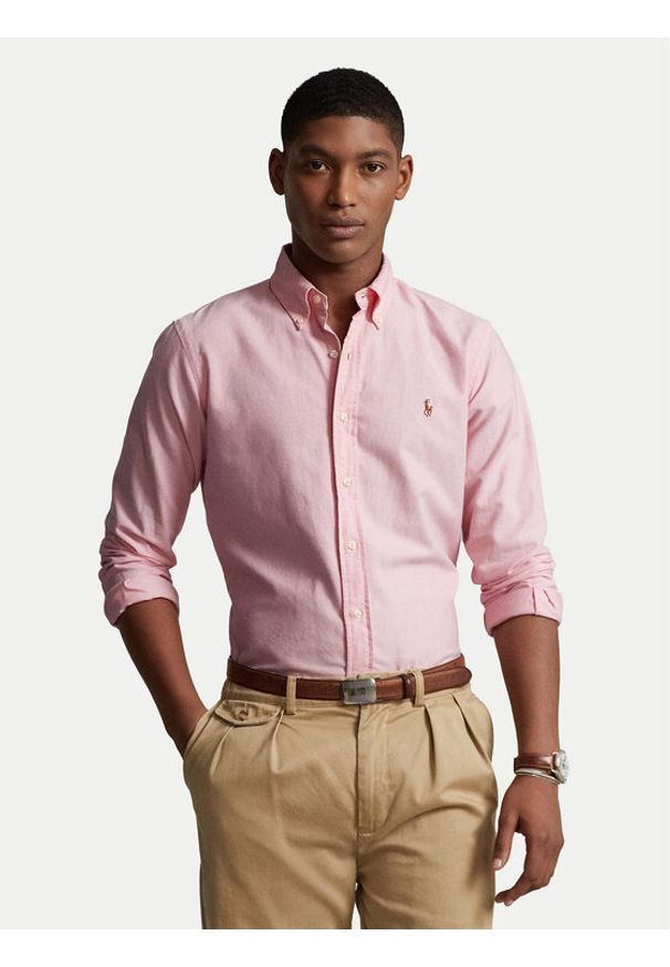 Polo Ralph Lauren Koszula Core Replen 710549084 Różowy Slim Fit. Typ kołnierza: polo. Kolor: różowy. Materiał: bawełna