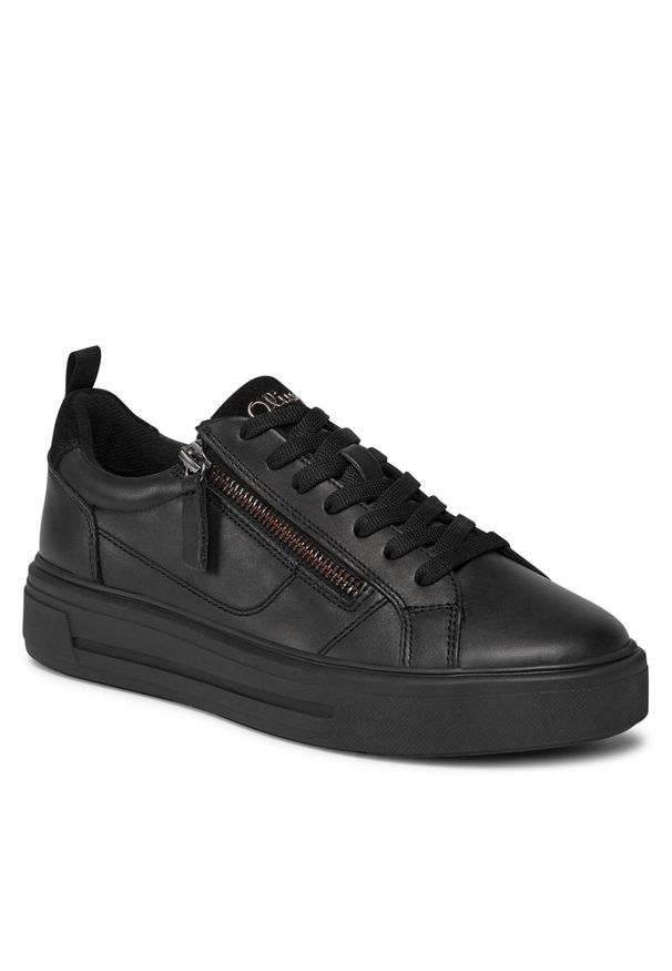 Sneakersy s.Oliver 5-23618-41 Black 001. Kolor: czarny. Materiał: skóra