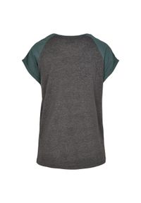 Urban Classics - T-shirt Damski Kontrastowy Raglanowy. Kolor: zielony, wielokolorowy, szary, brązowy. Długość rękawa: raglanowy rękaw
