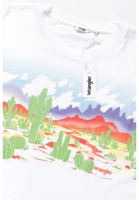 Wrangler - WRANGLER T SHIRT DAMSKI OVERSIZE TEE WHITE W7009EA12. Wzór: kolorowy, nadruk