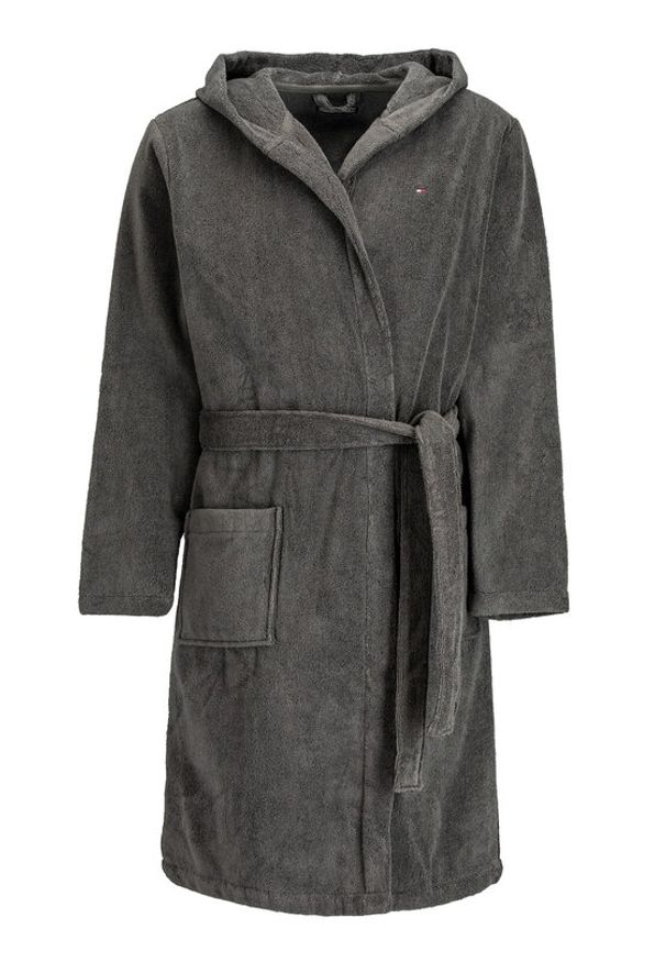 TOMMY HILFIGER - Tommy Hilfiger Szlafrok Icon Hooded Bathrobe 2S87905573 Szary. Kolor: szary. Materiał: bawełna
