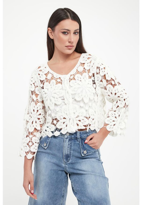 Joseph Ribkoff - Kardigan damski ażurowy JOSEPH RIBKOFF. Wzór: ażurowy