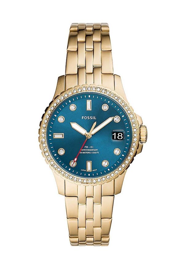 Fossil zegarek damski kolor złoty. Kolor: złoty. Materiał: materiał