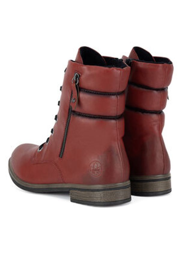 Rieker Trzewiki 72212-35 Czerwony. Kolor: czerwony. Materiał: materiał