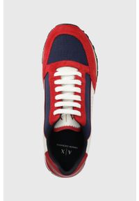 Armani Exchange buty XUX083.XV263.K739 kolor czerwony. Nosek buta: okrągły. Zapięcie: sznurówki. Kolor: czerwony. Materiał: guma #5