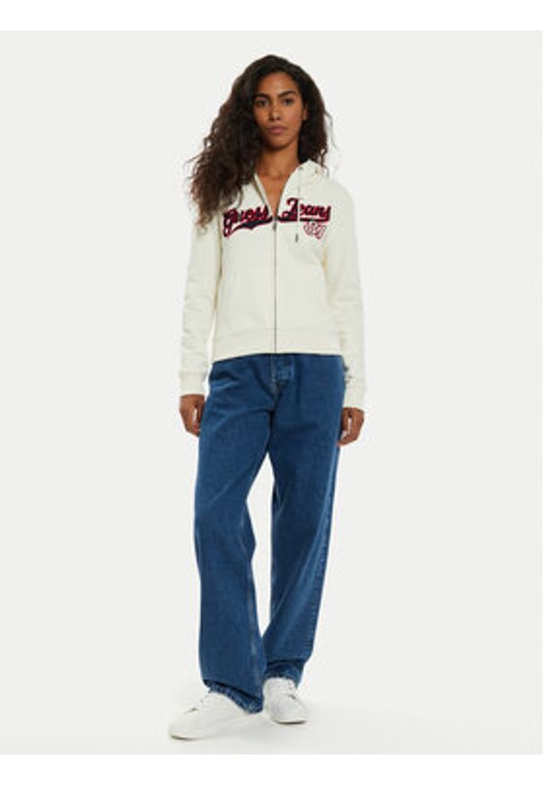 Guess Jeans Bluza W4BQ03 KC811 Różowy Regular Fit. Kolor: różowy. Materiał: bawełna